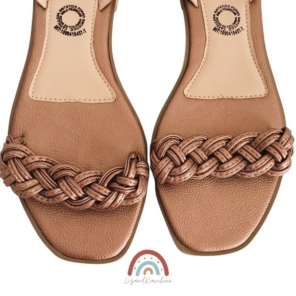 New! VG Shoes Colombian Faux Leather Braided Square Toe Flat Colombianas Sandals - Picture 5 of 7